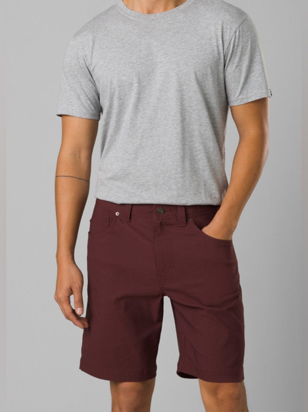 NWT Prana Men's Brion Short II 9” Inseam Cacao Maroon Size 34